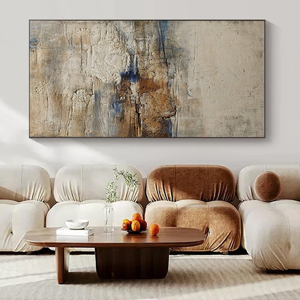 Gray, Brown, and Blue Textured, "Mixed Terrain" – Textured Abstract Painting On Canvas PS0969