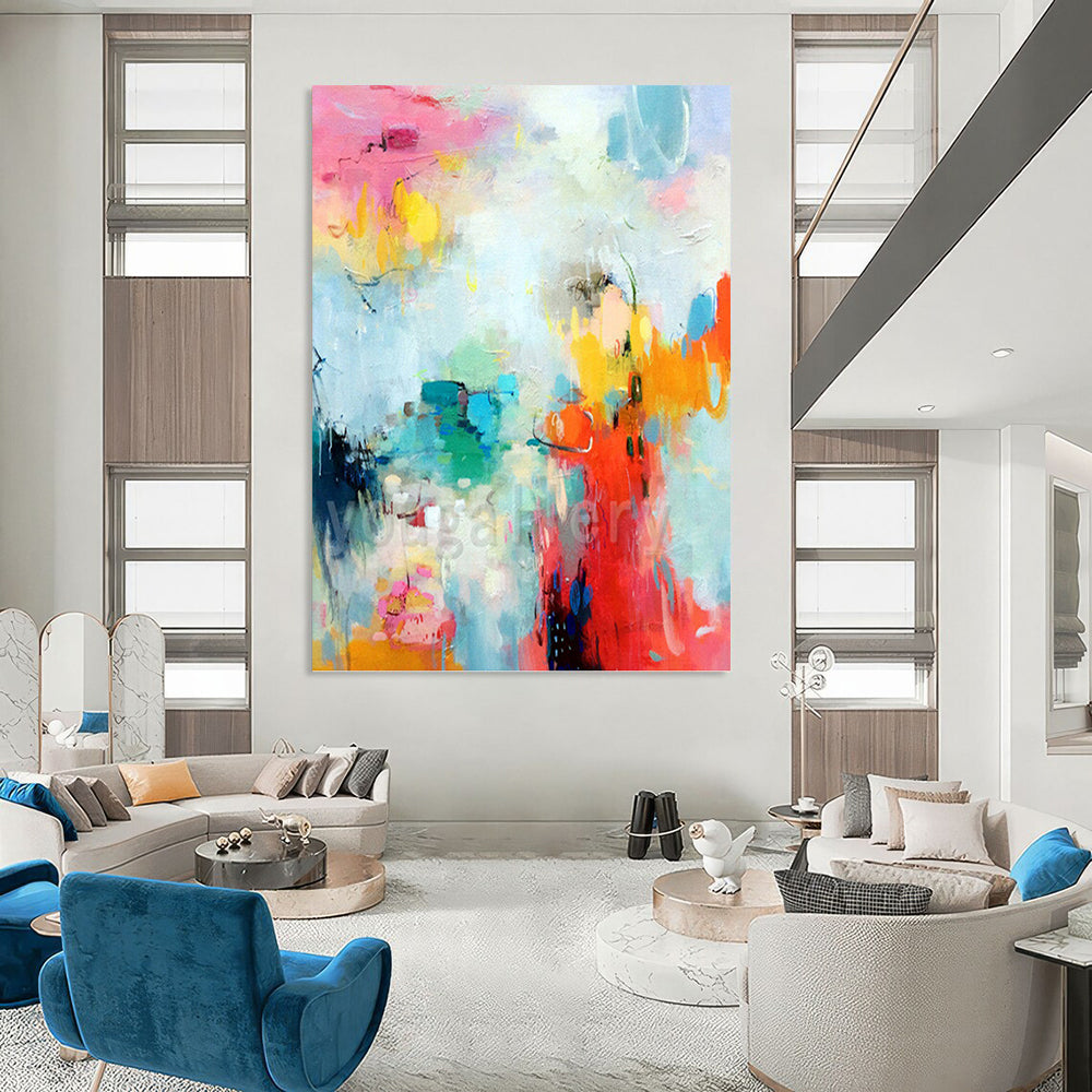 “Pastel Abstract Dream” - Soft - Colored, Whimsical Abstract Painting On Canvas PT1065