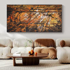 Rustic Orange - Brown Abstract Forest, "Autumn Woods" – Abstract Landscape Painting On Canvas PS0921