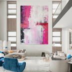 Pink - Purple Abstract Fusion Painting On Canvas DS114