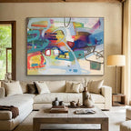 Colorful Abstract Shapes, "Urban Melody" – Contemporary Abstract Painting On Canvas PS0887