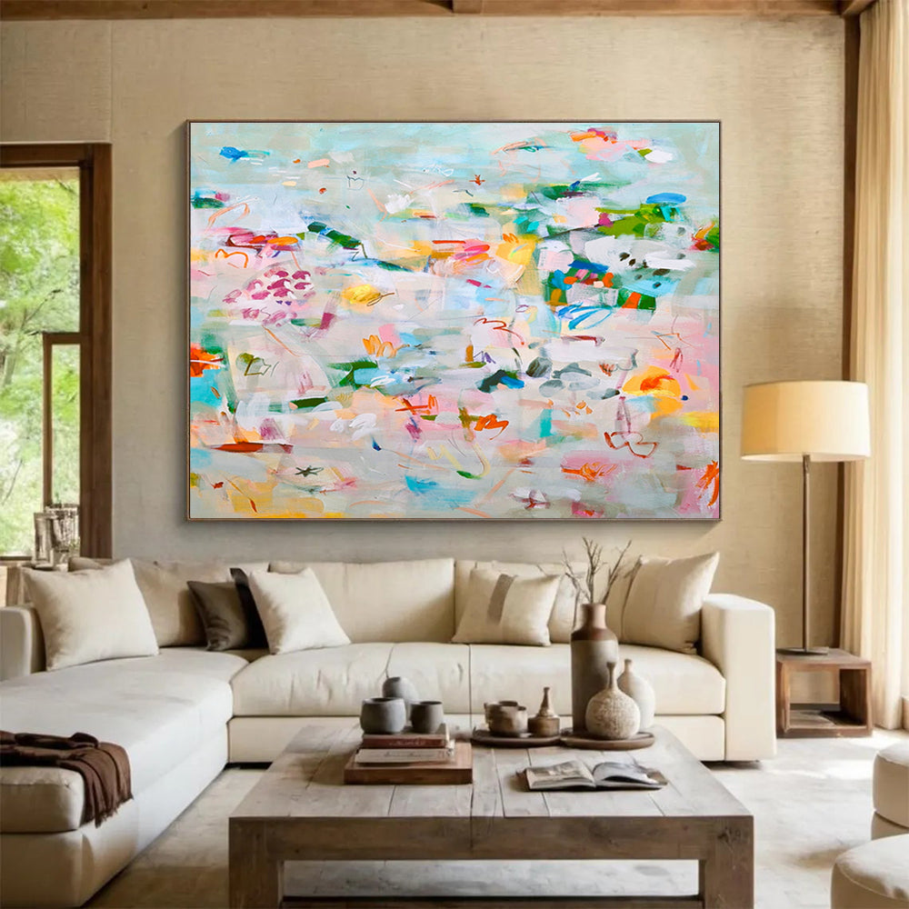 Colorful Eclectic Abstract Painting On Canvas DKS036