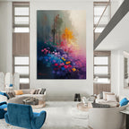 “Colorful Floral Landscape” - Vibrant, Impressionistic Painting On Canvas PT1533