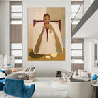 “Stylized Figure in White Robe” - Modern Figurative Painting On Canvas PT1936