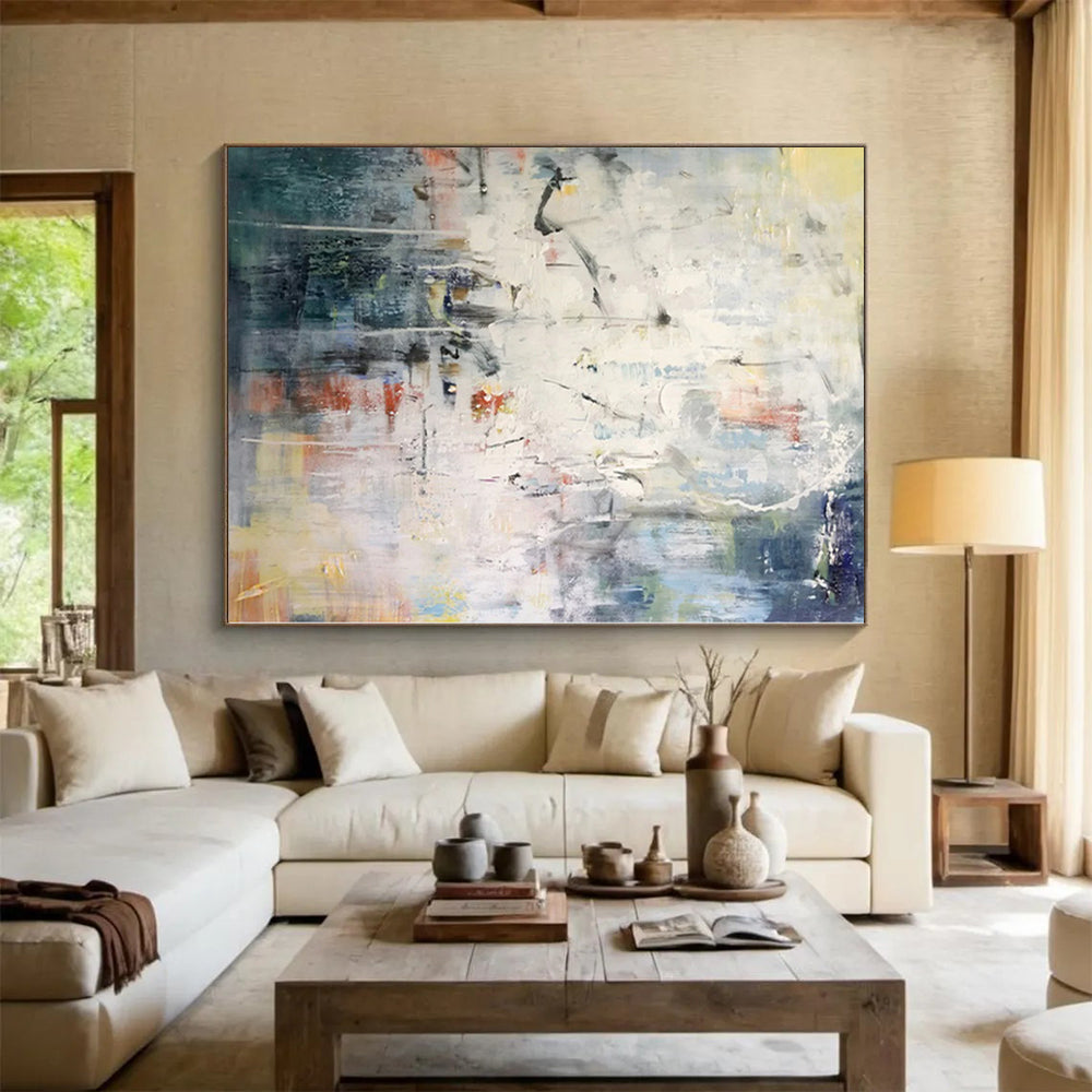 “Multi - colored Abstract Chaos” - Dynamic Abstract Painting On Canvas PS0298