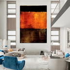 “Orange - Brown Abstract” - Abstract, Textured - Styled Painting On Canvas PT1612