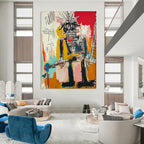 Punk Robot: Basquiat - Inspired Rebel Painting On Canvas DS109