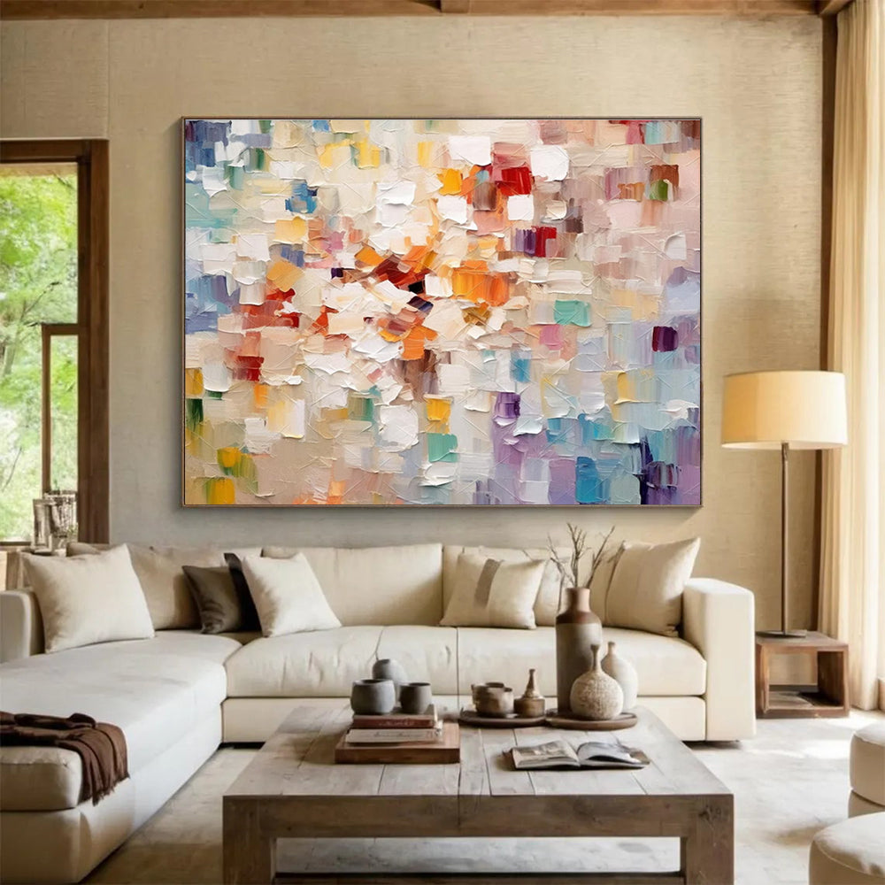 “Colorful Abstract Blossom” - Impasto Abstract Painting On Canvas DKS862
