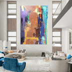 “Colorful Abstract Cityscape” - Abstract Landscape Painting On Canvas DS036