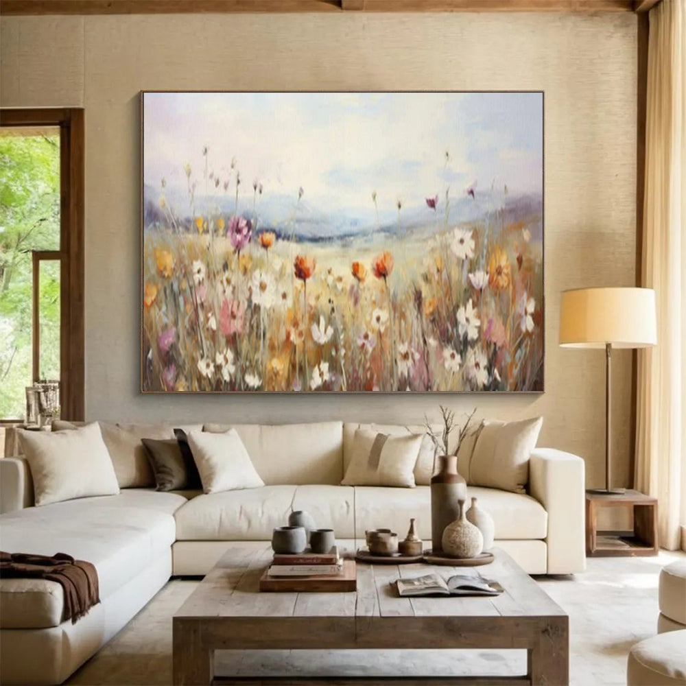 “Colorful Blooms & Meadow Vistas” - Impressionist Floral - Painting On Canvas PT1699