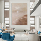 “Beige Sea and Shore” - Calm Coastal Scene Painting On Canvas DS341