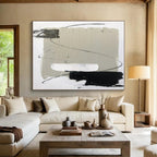 Gray, Black, White Subtle Layers “Concrete Serenity” - Painting On Canvas PS0800