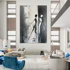 “Silhouettes in Black and White” - Minimalist Abstract Painting On Canvas PT1996