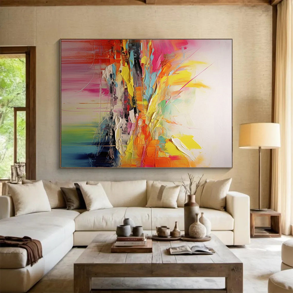 “Vibrant Abstract Splash” - Multicolor Abstract Expressionist Painting On Canvas PS0695