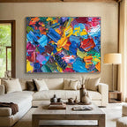“Bold Color Palette Knife Extravaganza” - Tactile Abstract Painting On Canvas PS0229