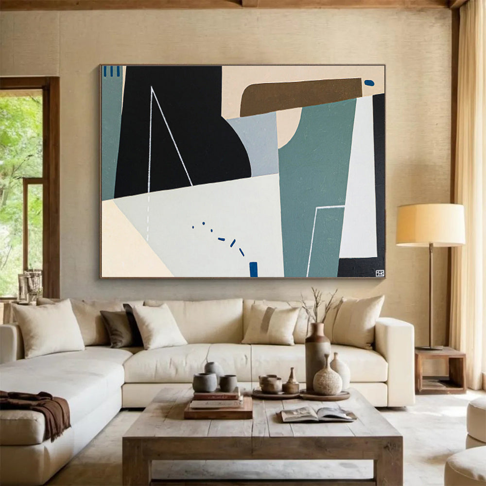 “Minimalist Geometric Abstract” - Abstract Painting On Canvas DKS553