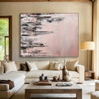 “Urban Blush Abstract” - Cityscape Abstract Painting On Canvas PS0061