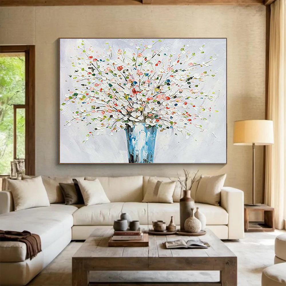 “Colorful Floral Bouquet” - Impasto Still - Life Painting On Canvas PT220