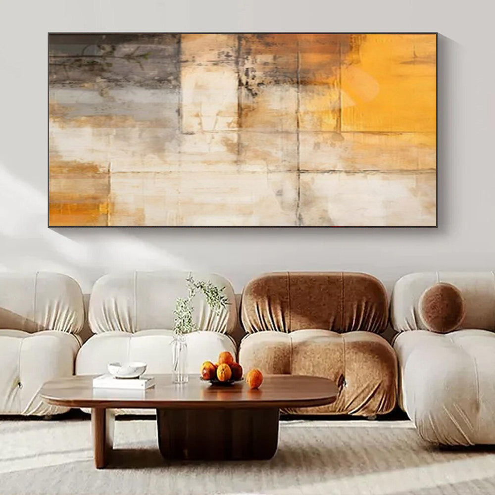 Light Blues, Beiges, and Browns with Subtle Lines "Airy Minimalism" Abstract Geometric Painting On Canvas PS1056