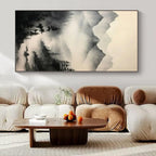 Soft Hues with Gold Highlights "Gilded Mist" Abstract Painting On Canvas PS1212