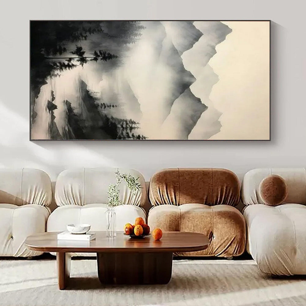 Soft Hues with Gold Highlights "Gilded Mist" Abstract Painting On Canvas PS1212