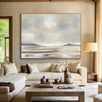 Muted Coastal Landscape - Atmospheric Landscape Painting On Canvas DKS359