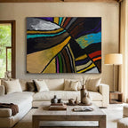 Colorful Geometric Abstract Painting On Canvas DKS013