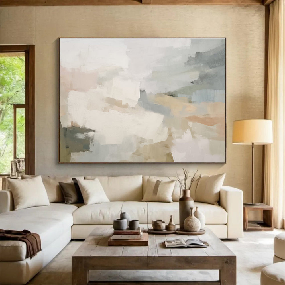 “Soft Pastel Abstract Fusion” Abstract Painting On Canvas DKS246