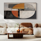 Circular Geometric Design in Warm and Cool Tones "Colorful Circumference" Abstract Painting On Canvas PS1208