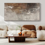 “Gray - Brown Textured Abstract” - Rustic Abstract Painting On Canvas PS0116