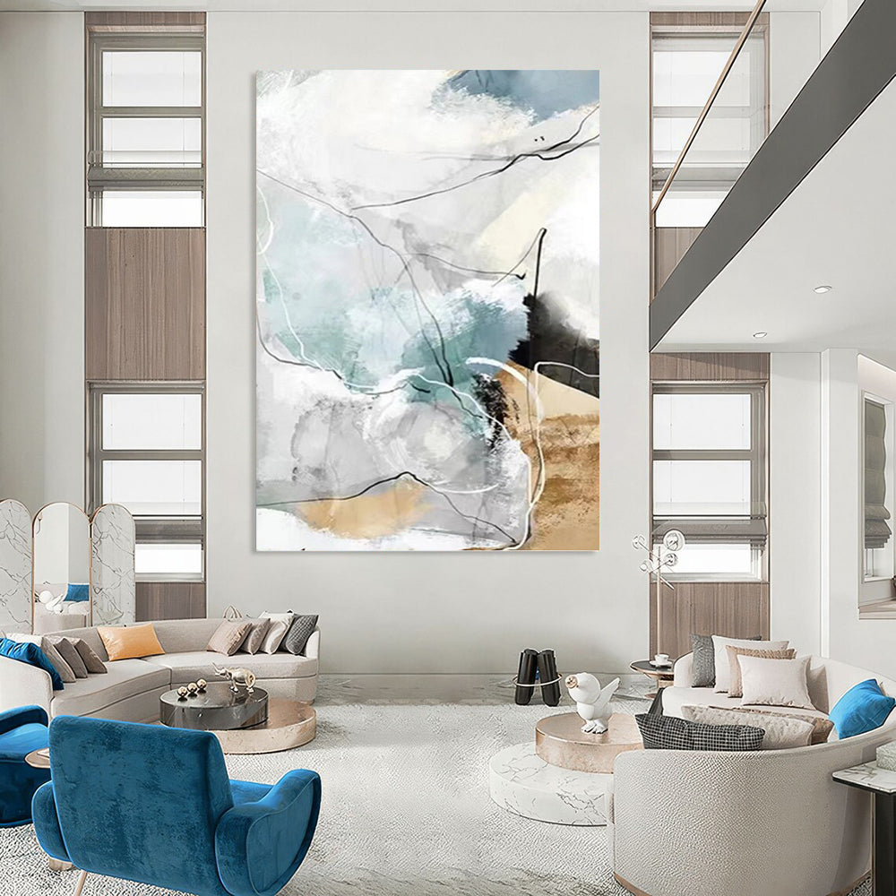 “Soft Color Geometric Abstract” - Minimalist Abstract Painting On Canvas PT1337
