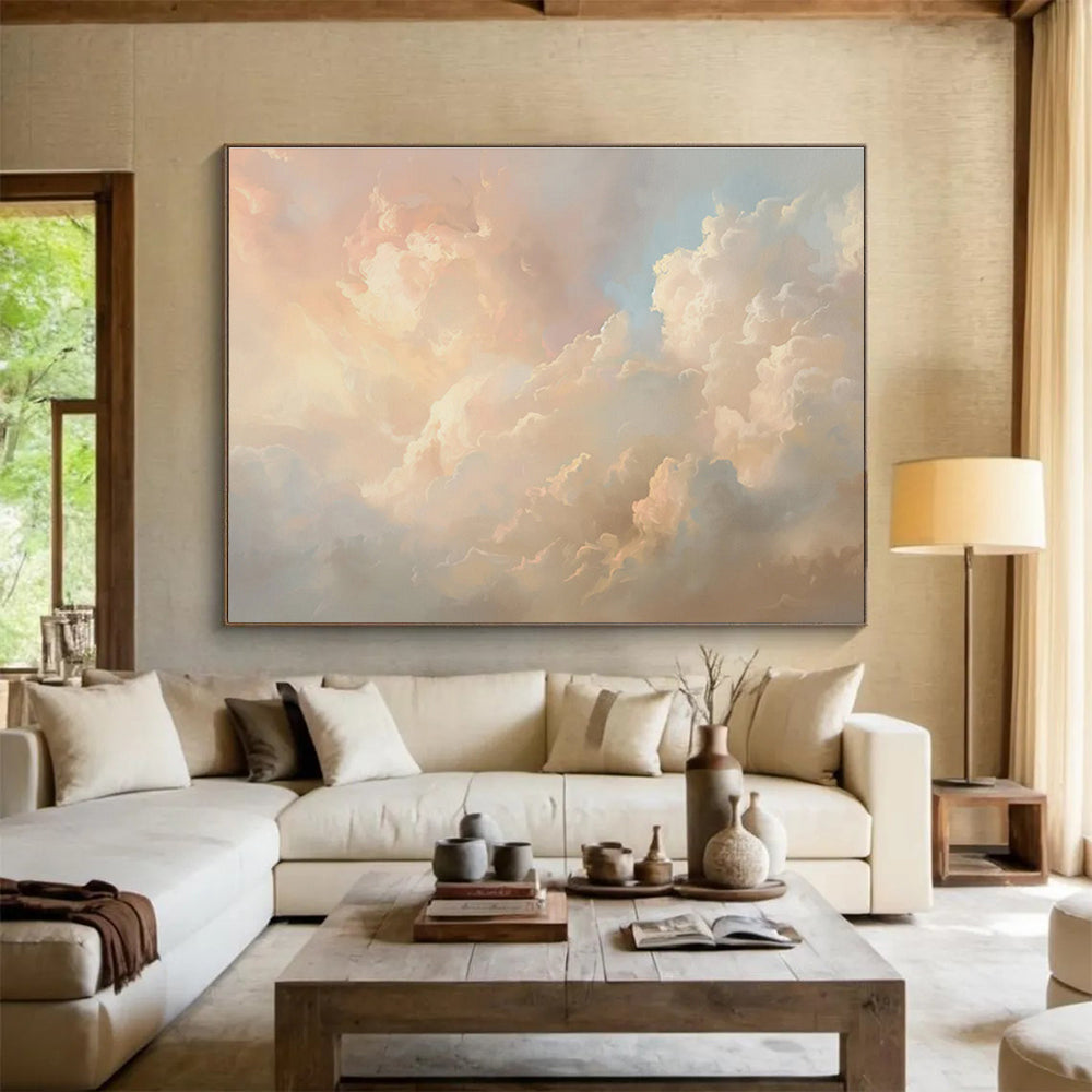 “Ethereal Cloudscape in Pastels” Landscape Painting On Canvas DKS209
