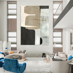 “Color - Drenched Abstract” - Vibrant Pastel Pinks & Blues Painting On Canvas DS158