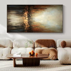 Earthy Tones, "Autumn Reflection" – Abstract Landscape Painting On Canvas PS1034