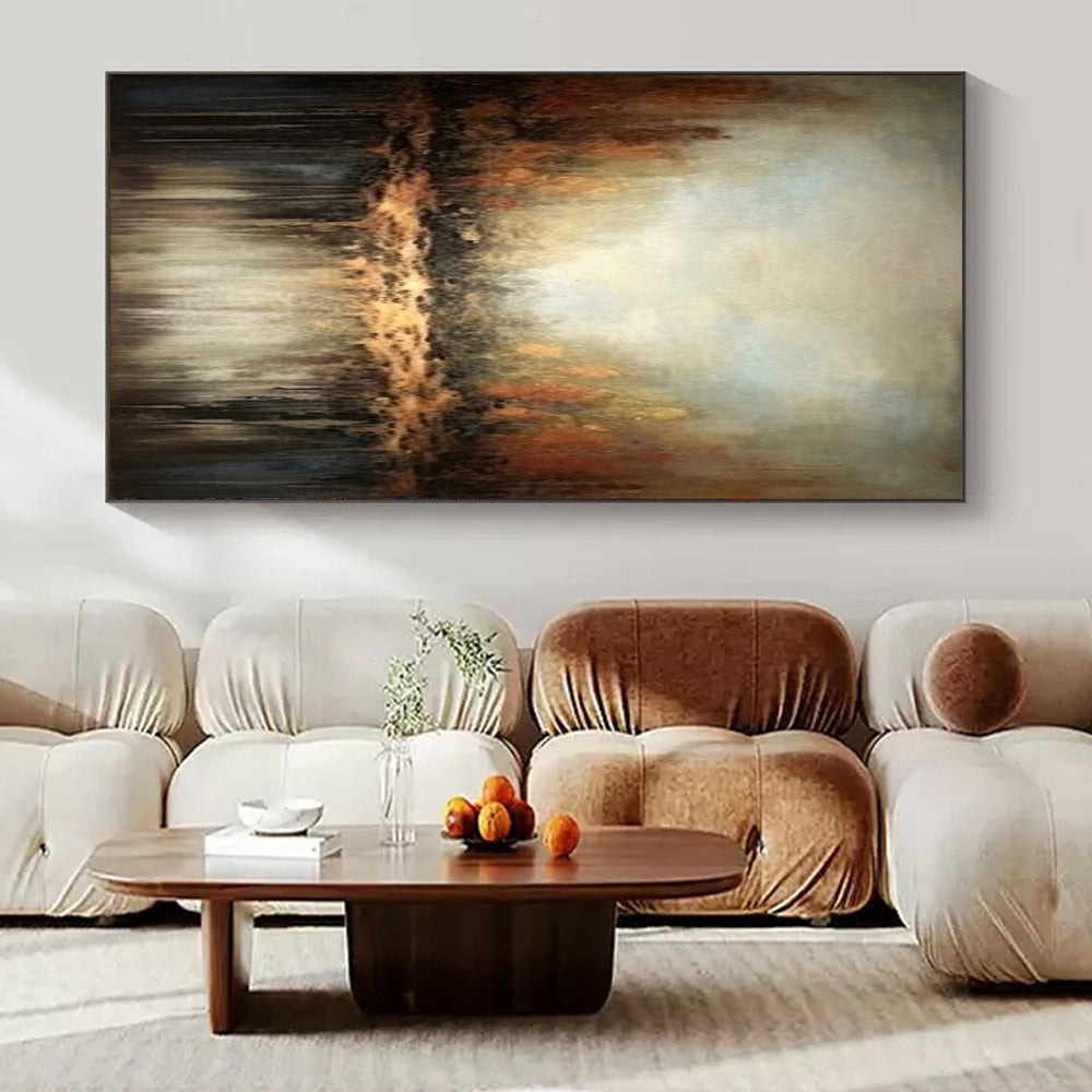 Earthy Tones, "Autumn Reflection" – Abstract Landscape Painting On Canvas PS1034