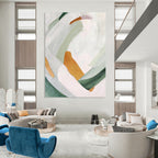 “Soft Tones Geometric Abstract” - Pastel Shapes in a Gentle Composition Painting On Canvas DS257