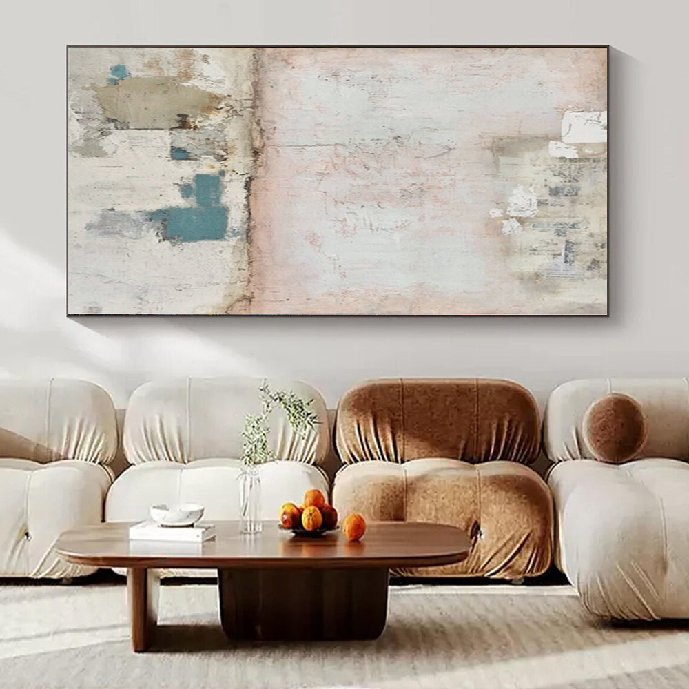 “Pastel - Toned Abstract” - Delicate Abstract Painting On Canvas PS0109