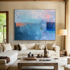 “Cool Blue Abstraction” - Abstract Expressionist Painting On Canvas DKS478