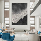 “Black and White Textured Abstraction” - Minimalist Abstract Painting On Canvas DS339