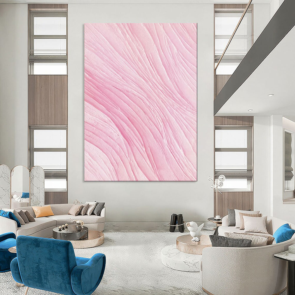 “Pink Wave Texture” - Abstract Textured Painting On Canvas PT1979
