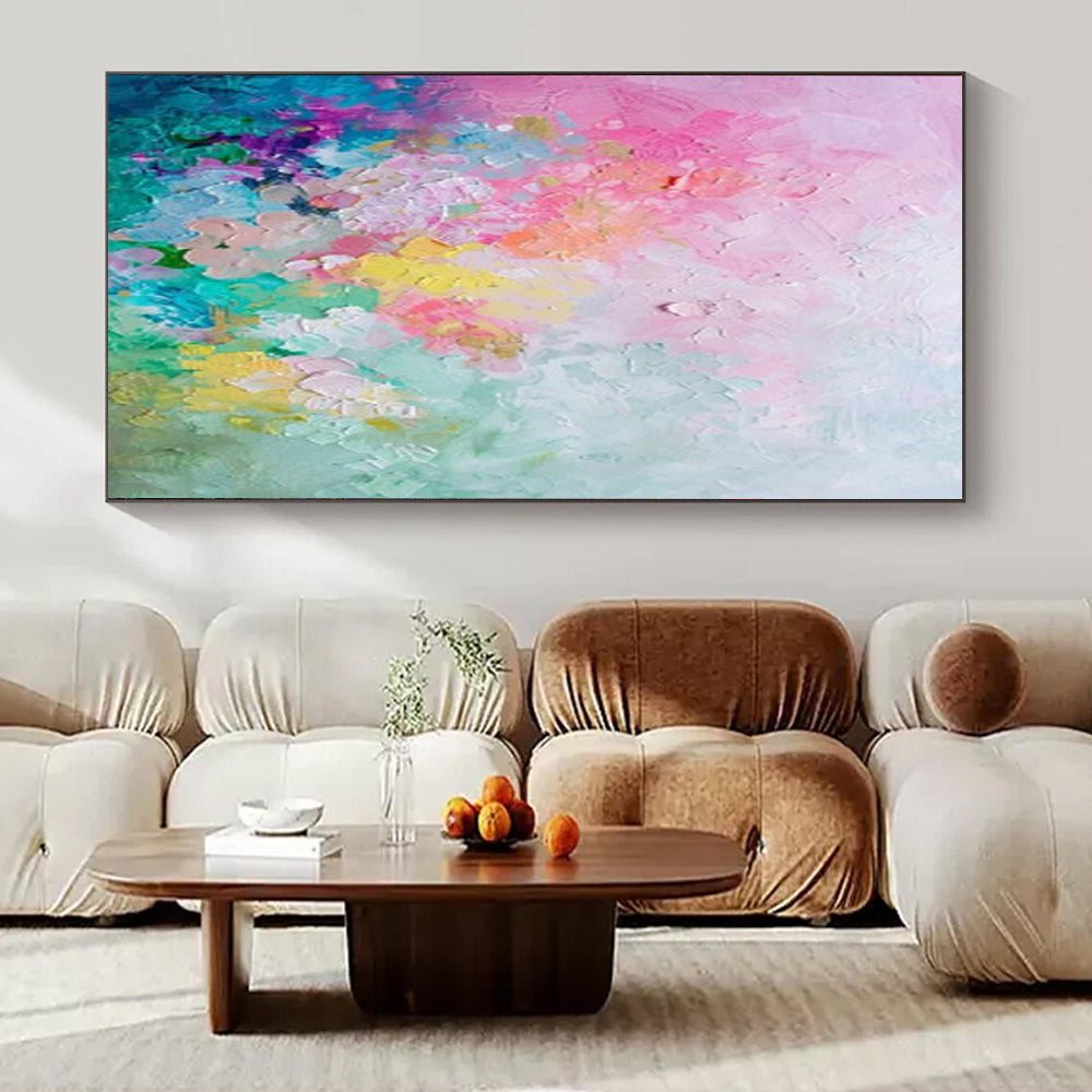 Pastel Palette, "Blush Blossom" – Impressionistic Abstract Painting On Canvas PS1026