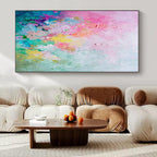 Pastel Palette, "Blush Blossom" – Impressionistic Abstract Painting On Canvas PS1026