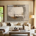 “Gray - Beige - Black Textured Abstraction” - Gray, Beige, Black Abstract Painting On Canvas PS0541