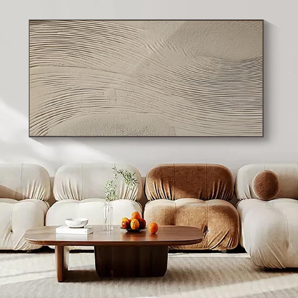 “Beige Textured Abstract” - Minimalist Abstract Painting On Canvas PS0111