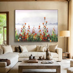“Wildflowers by the Lake” - Impressionistic Floral Painting On Canvas PT189