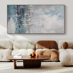 Blue, Gray and White with Textured Layers "Coastal Mist" Abstract Landscape Painting On Canvas PS1117