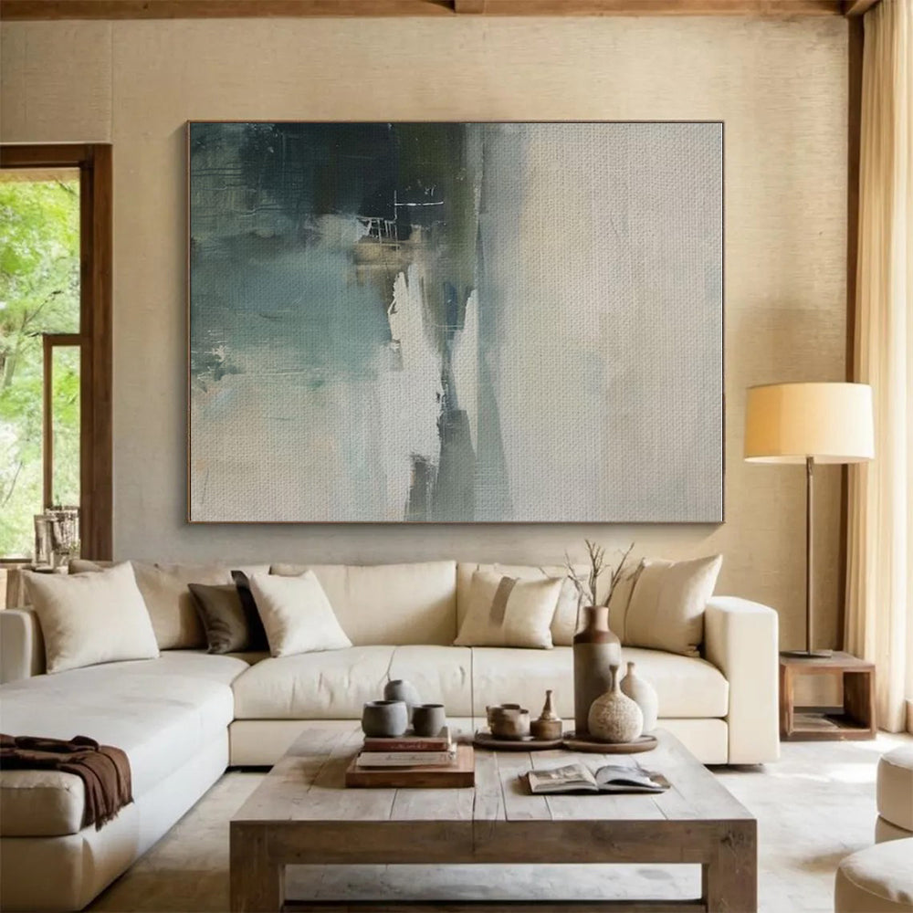 “Muted Landscape Abstract” - Muted Tones Abstract Landscape Painting On Canvas PS0740