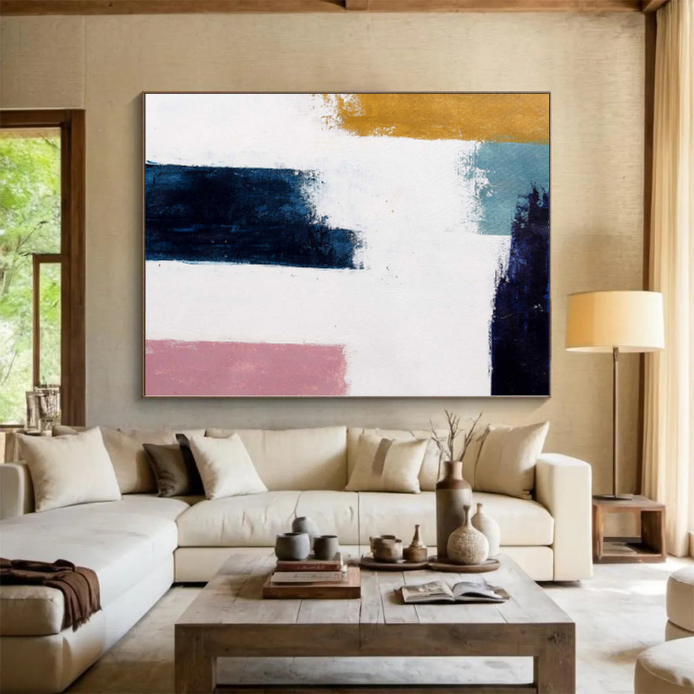 “Minimalist Color Block Abstract” - Contemporary Abstract Painting On Canvas PS0037