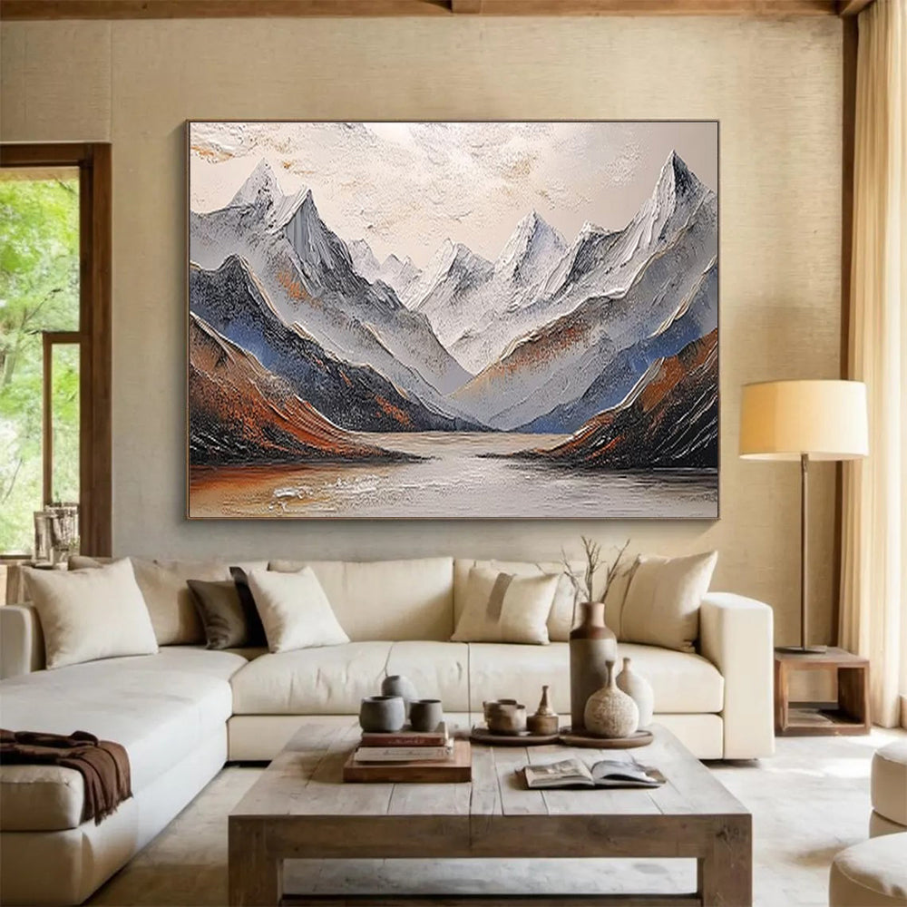 “Textured Alpine Landscape” - Impasto Mountain Painting On Canvas DKS456