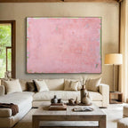 “Soft Pink with Green Edges” - Color Field - Painting On Canvas PT1791